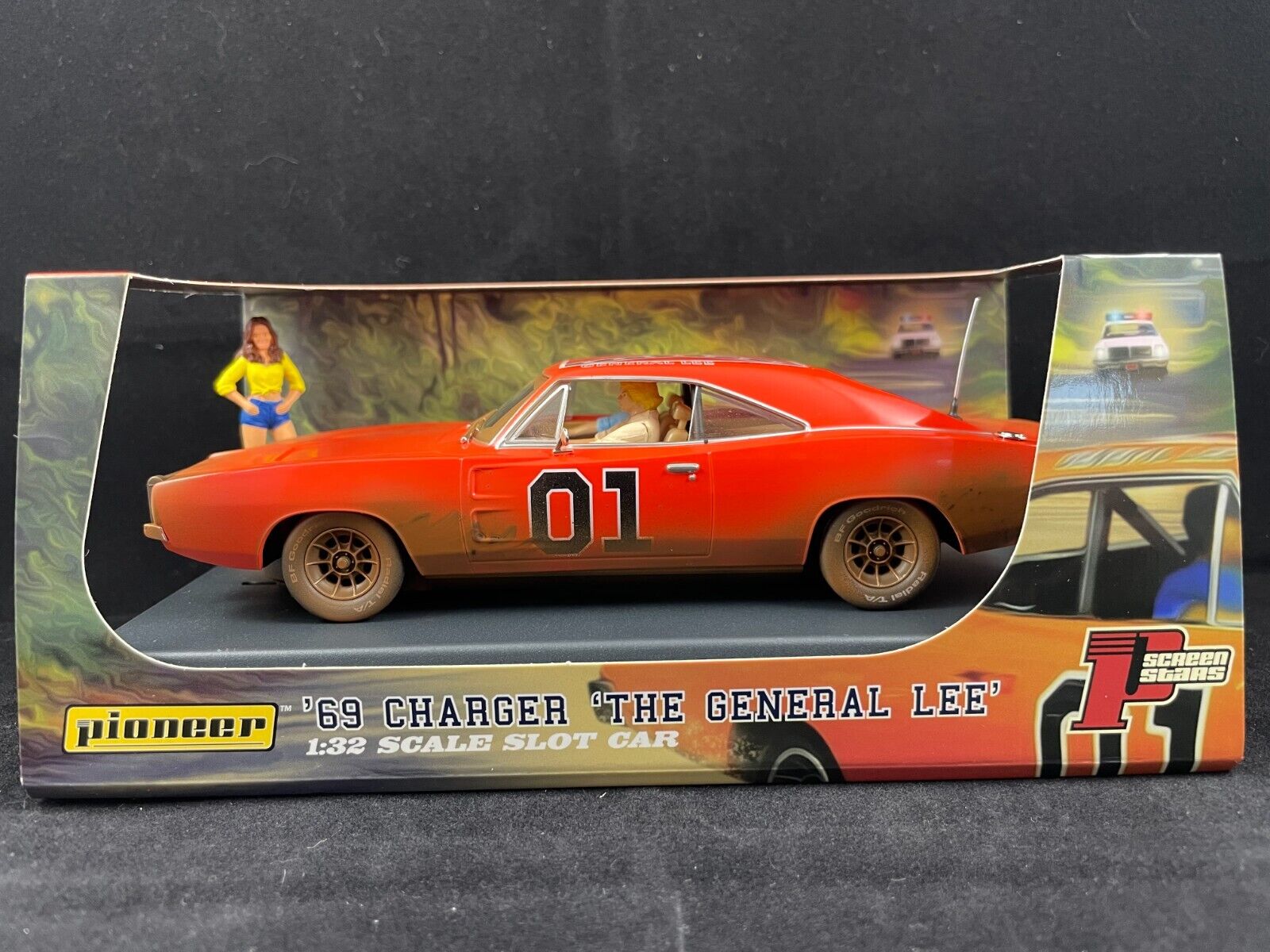 Pioneer 1/32 Scale 'The General Grant' Blue 1969 Dodge Charger Slot Car - P094, DPR