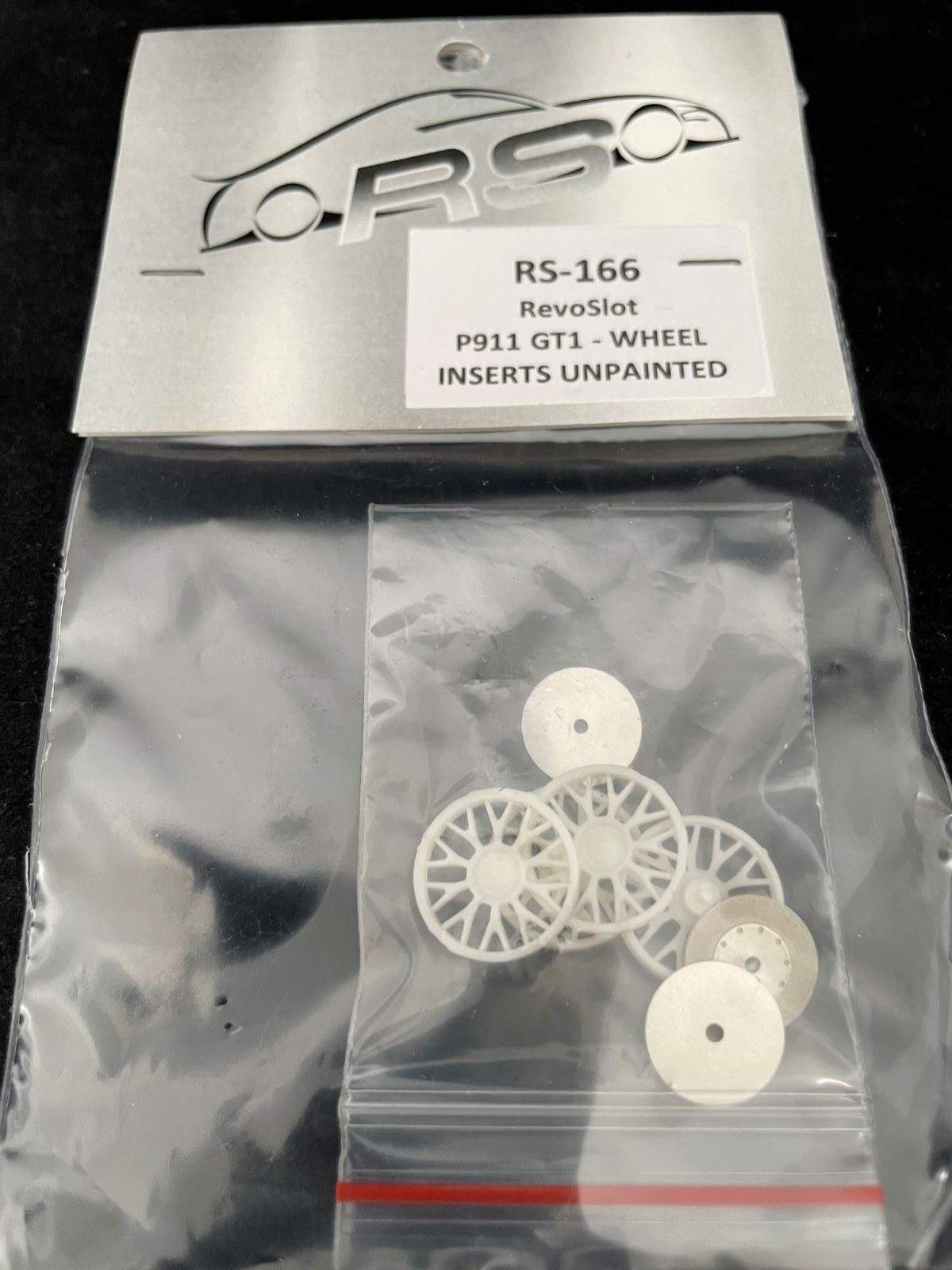 RS166 REVO SLOT PORSCE 911 GT1 WHEEL INSERTS UNPAINTED