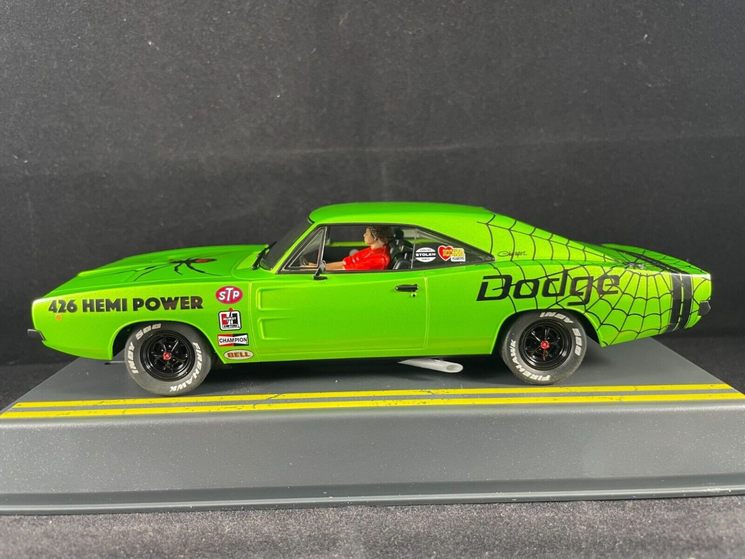 P144 PIONEER HEMI DODGE CHARGER METALLIC GREEN BLACK WIDOW STREET RACER