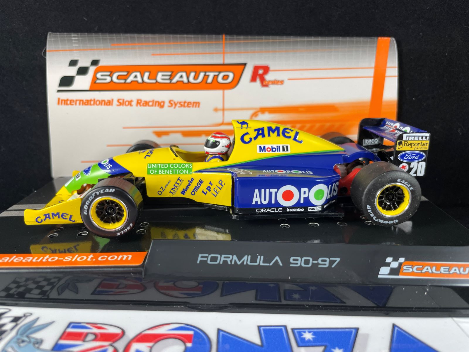 SC6345 SCALEAUTO F1 CAMEL #20 NELSON PIQUET 1991 1:32 SLOT CAR