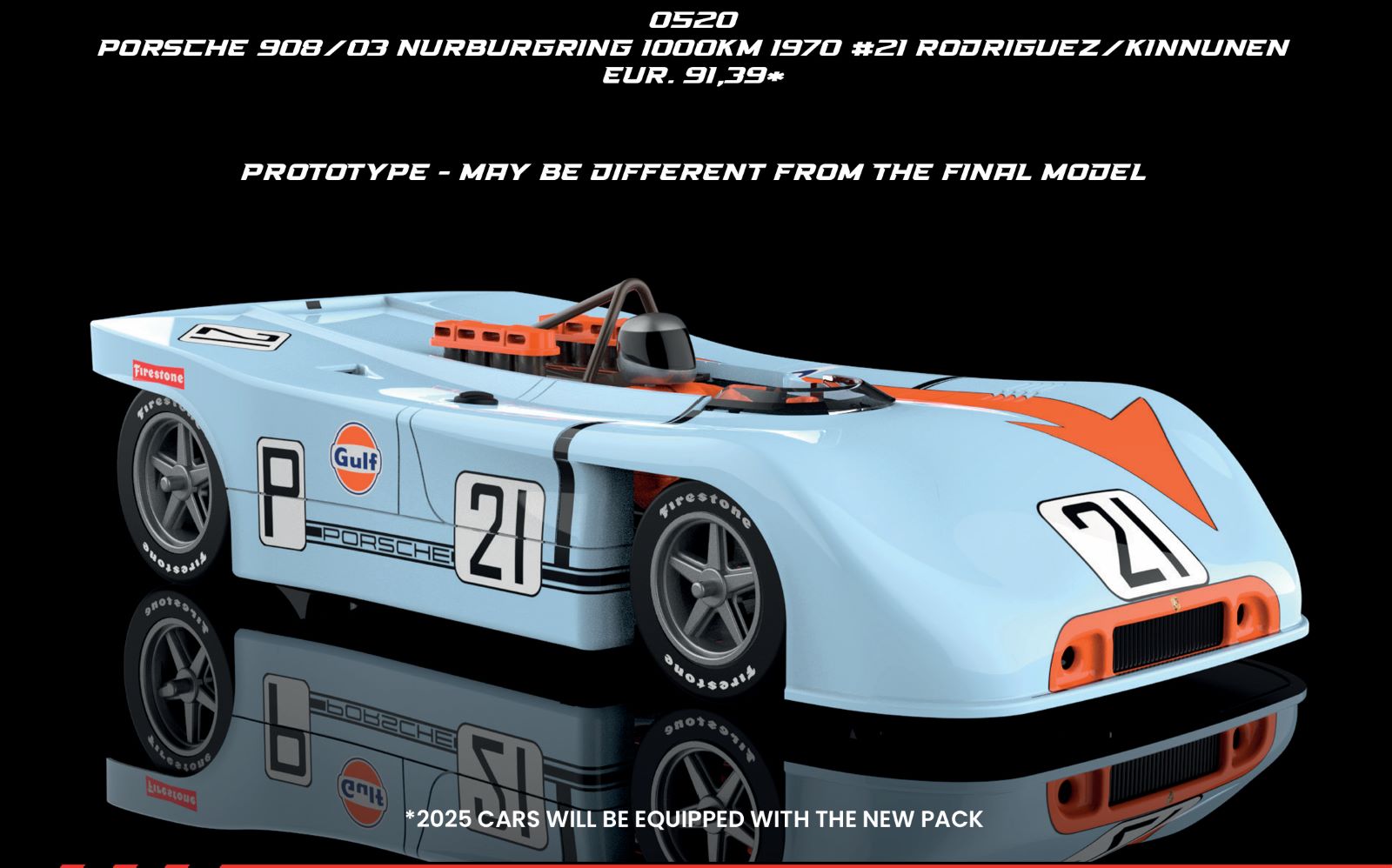 0520SW PORSCHE 908/03 GULF NURBURGRING 1000KM 1970 #21