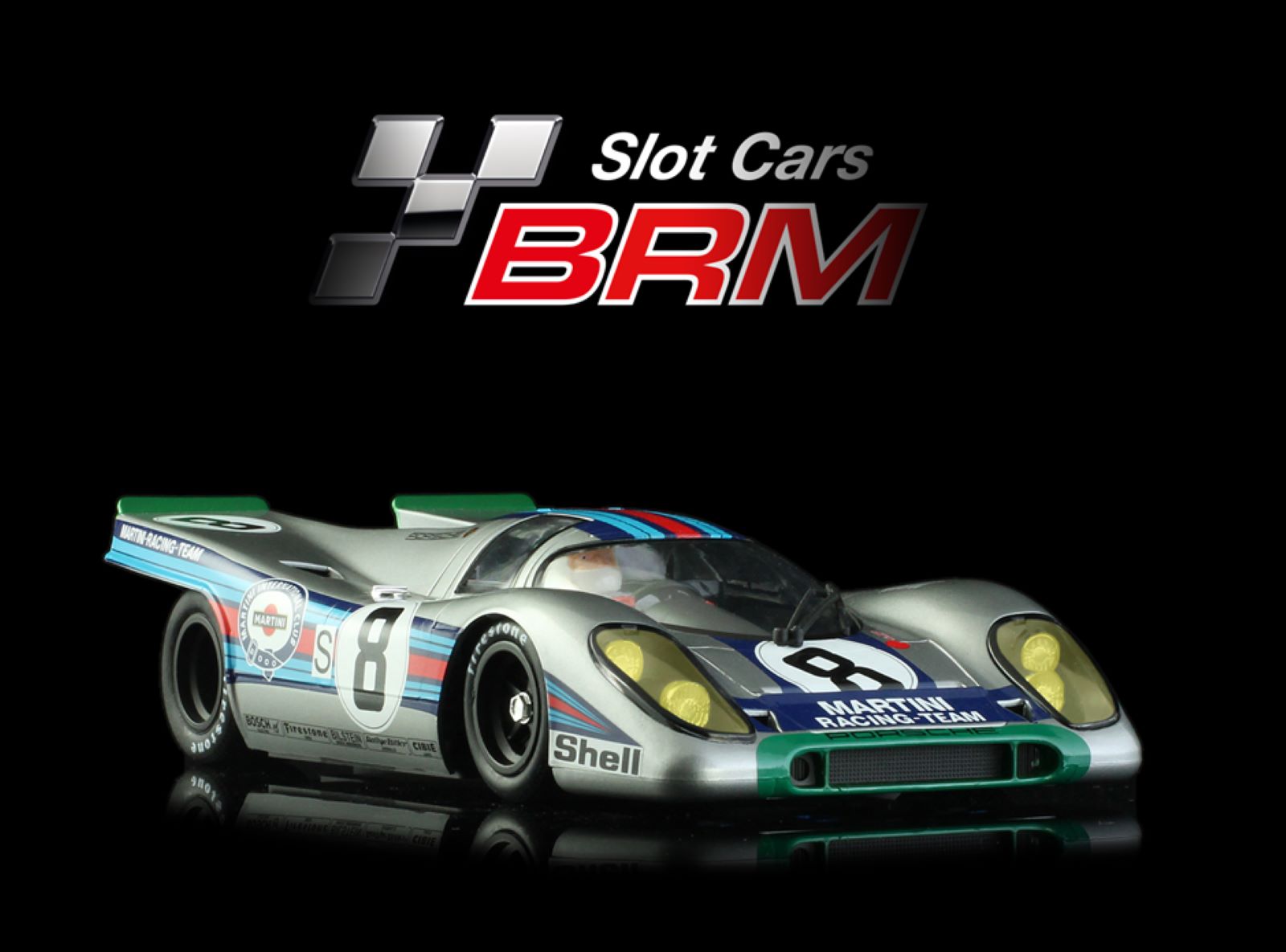 PRE ORDER DUE AUGUST 2025 BRM208 BRM PORSCHE 917K MARTINI RACING TEAM #8 1:24 SCALE SLOT CAR