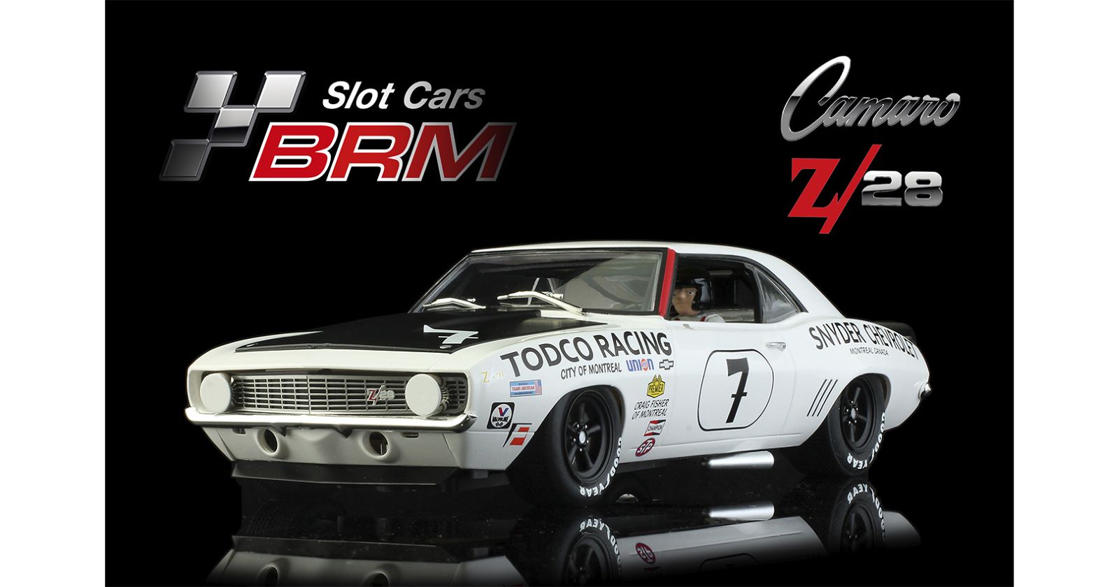 PRE ORDER DUE OCT 2025 BRM198 BRM CAMARO Z28 TODCO RACING #7  1:24 SCALE SLOT CAR