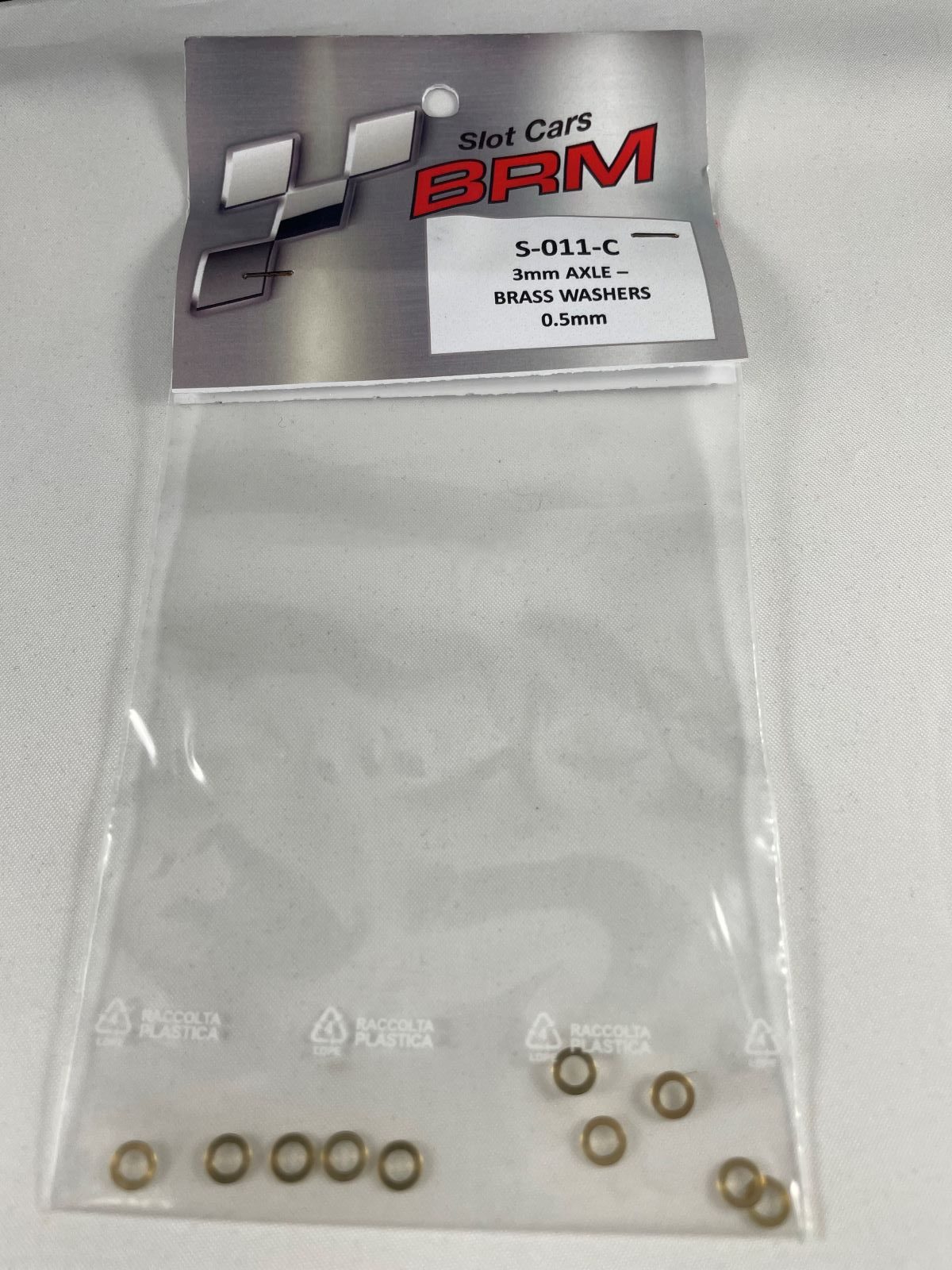 S-011-C BRM 3mm AXLE BRASS WASHERS 0.5mm