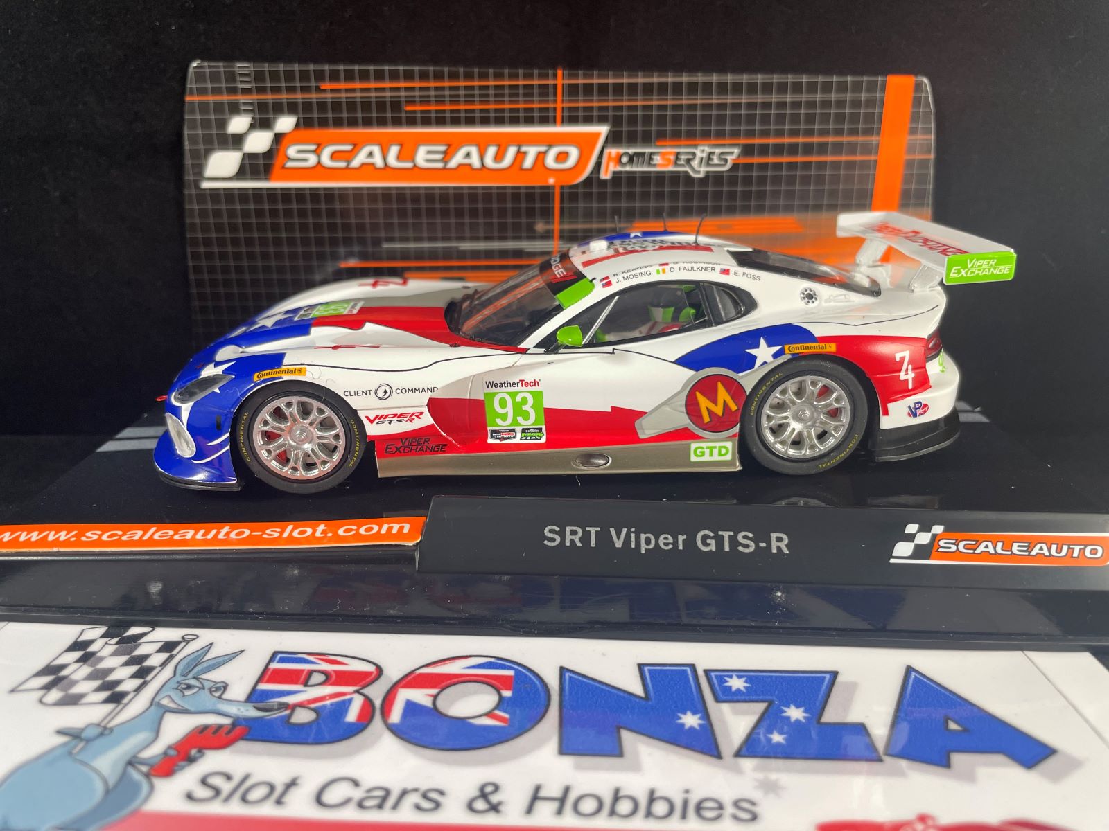 SC6138 SCALEAUTO HOME SERIES DODGE VIPER SRT GTS-R TEXAS #93 1:32 SLOT CAR