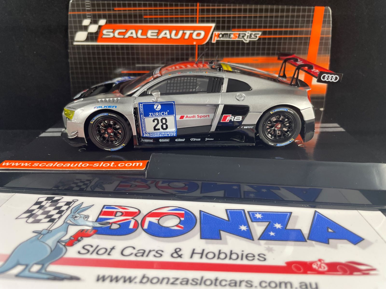 SC6163 SCALEAUTO HOME SERIES AUDI R8 GT3 #28  1:32 SLOT CAR