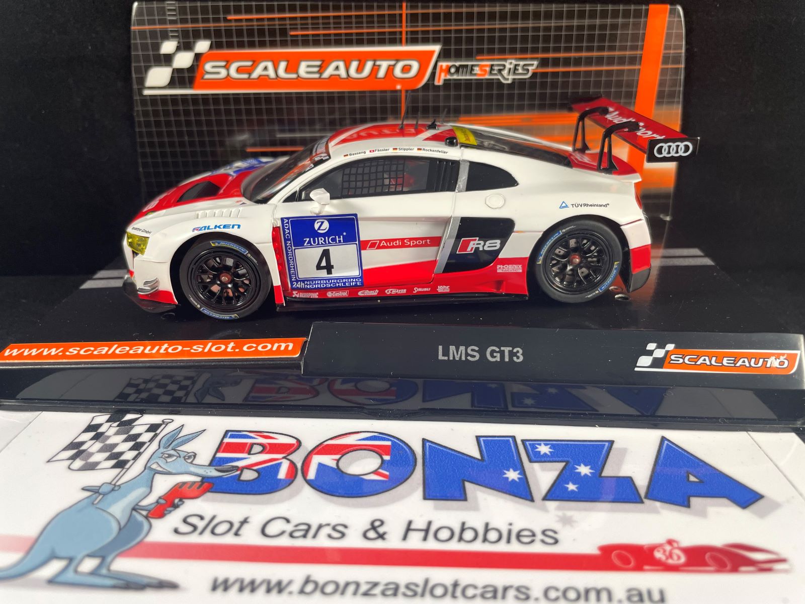 SC6174 SCALEAUTO HOME SERIES AUDI R8 GT3 LMS #4  1:32 SLOT CAR