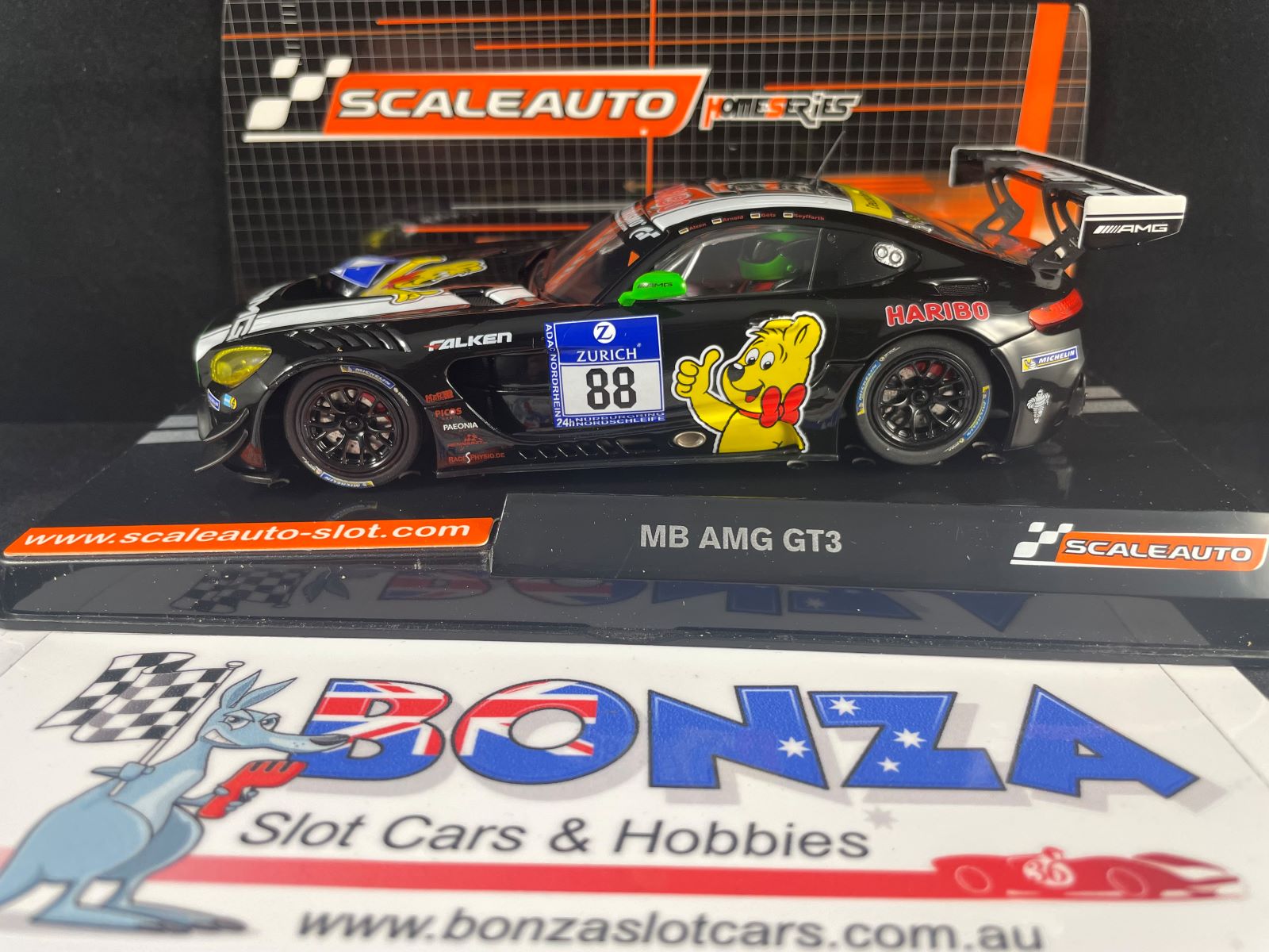 SC6221 SCALEAUTO HOME SERIES MERCEDES AMG GT3 HARIBO #88 1:32 SLOT CAR