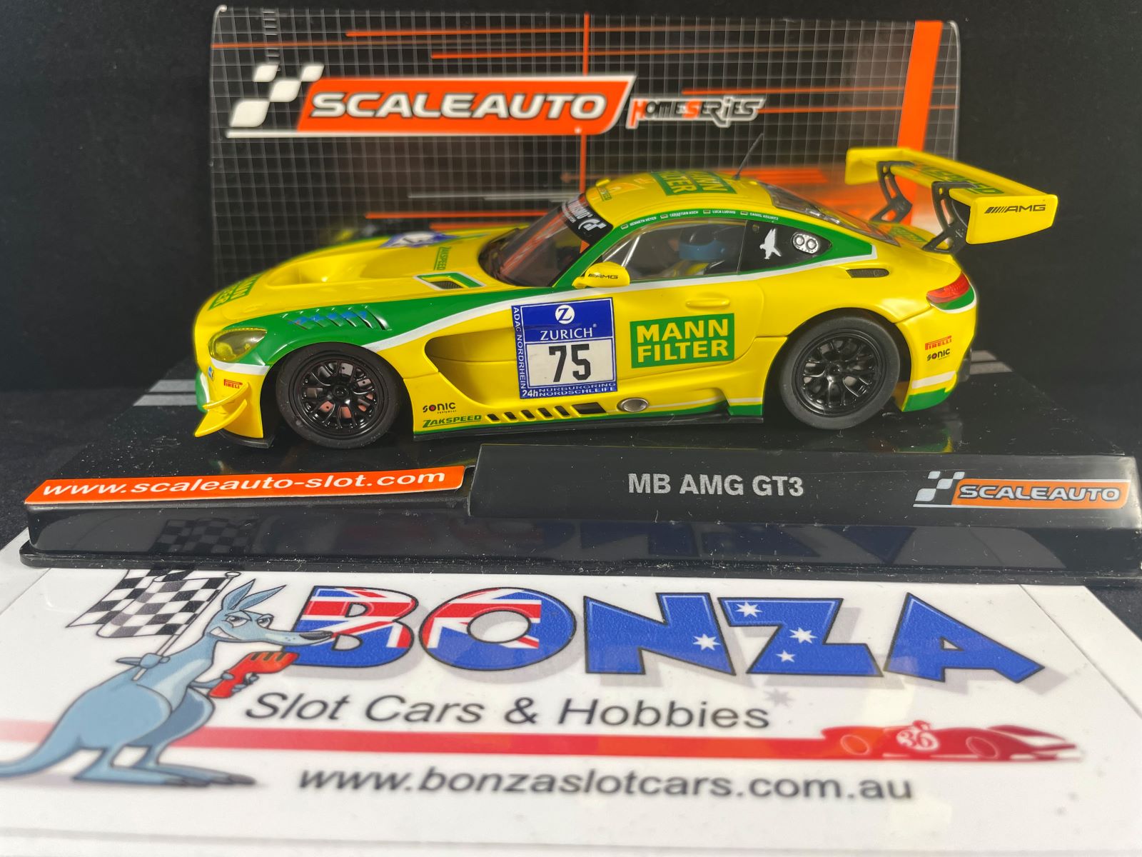 SC6229 SCALEAUTO HOME SERIES MERCEDES AMG GT3 MANN FILTER #75 1:32 SLOT CAR