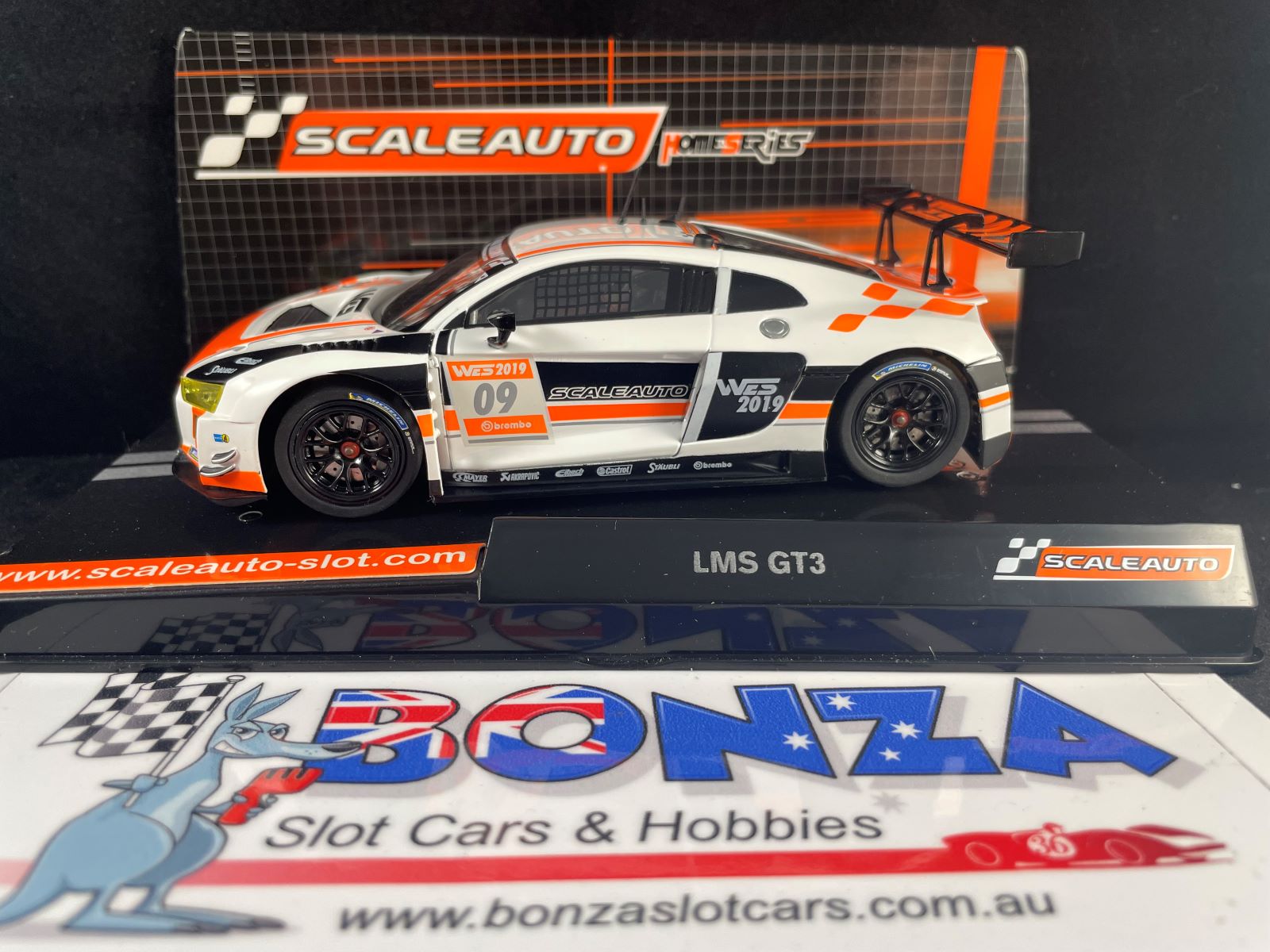 SC6232 SCALEAUTO HOME SERIES AUDI R8 GT3 LMS WES #09  1:32 SLOT CAR