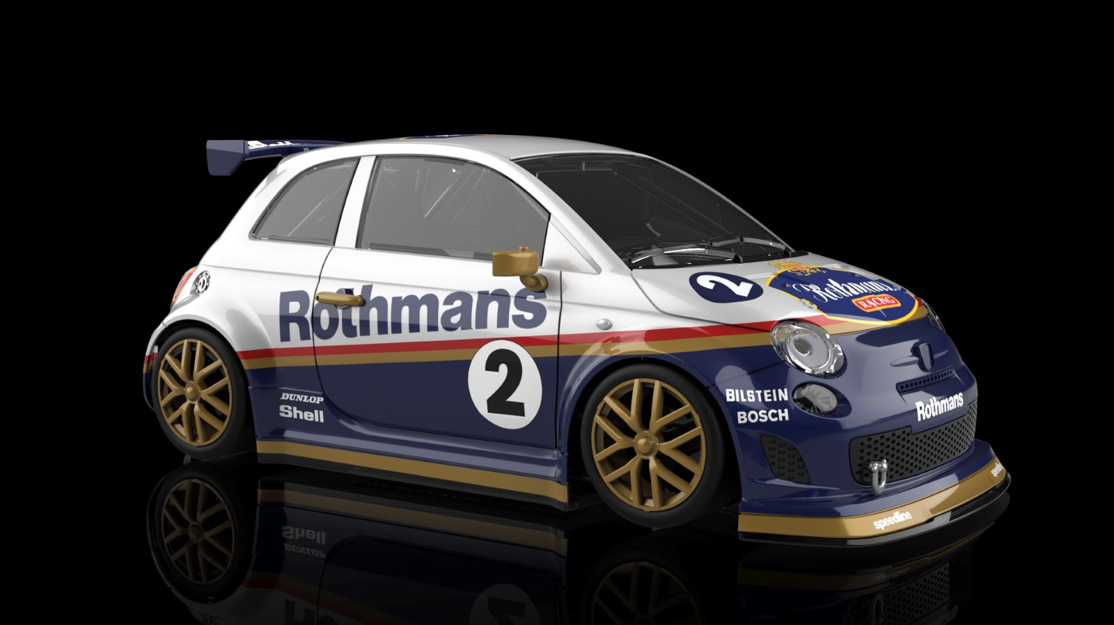 PRE ORDER DUE FEBRUARY 2026 0608SW NSR FIAT 500 ABARTH ROTHMANS #2 1:32 SLOT CAR