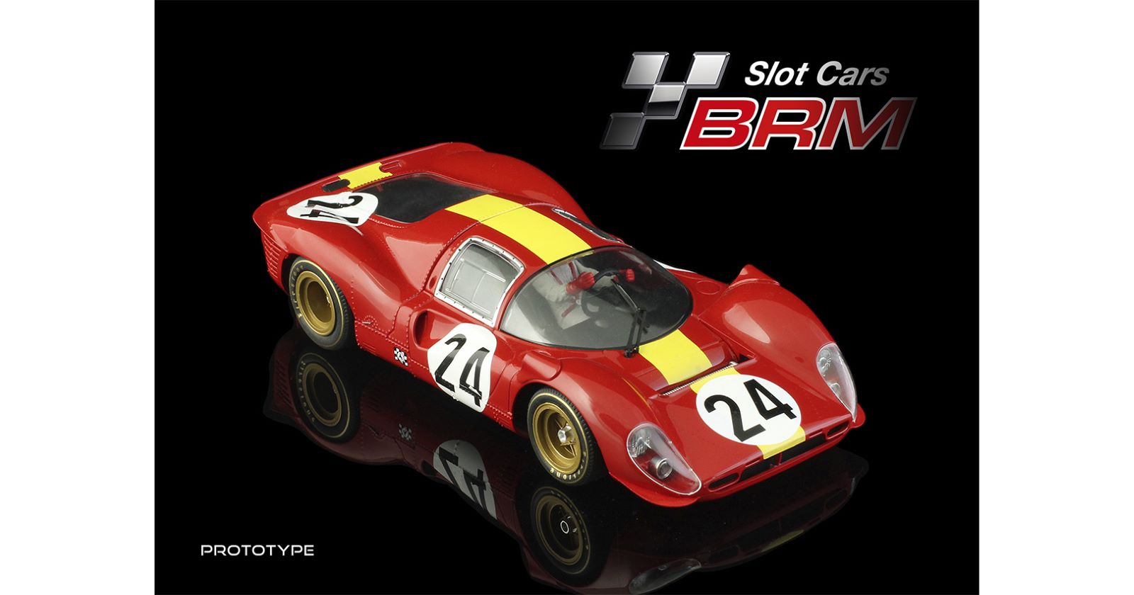 PRE ORDER DUE DEC 2025 BRM202 BRM FERRARI 330 P4 EQUIPE NATIONAL BELGE #24 1:24 SCALE SLOT CAR