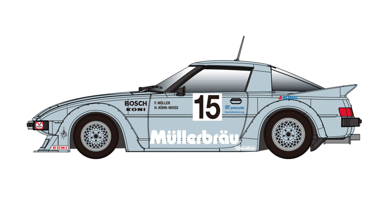 PRE ORDER DUE DECEMBER 2025 RS0292 REVO SLOT MAZDA RX7 MALLERBRAU #15 1:32 SLOT CAR