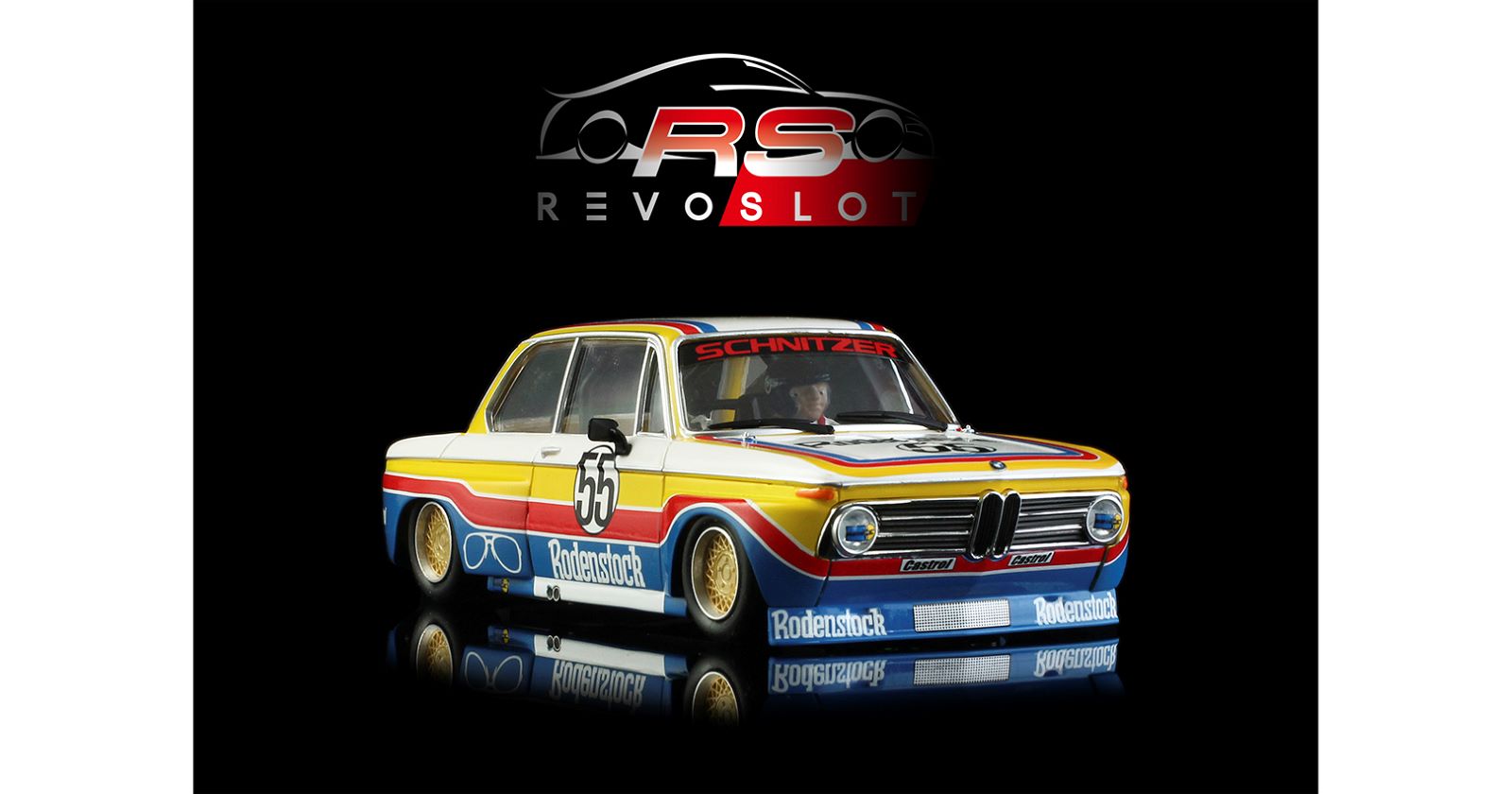 PRE ORDER DUE FEB 2026 RS0297 REVO SLOT BMW 2002 Ti SCHNITZER RODENSTOCK #55 1:32 SLOT CAR