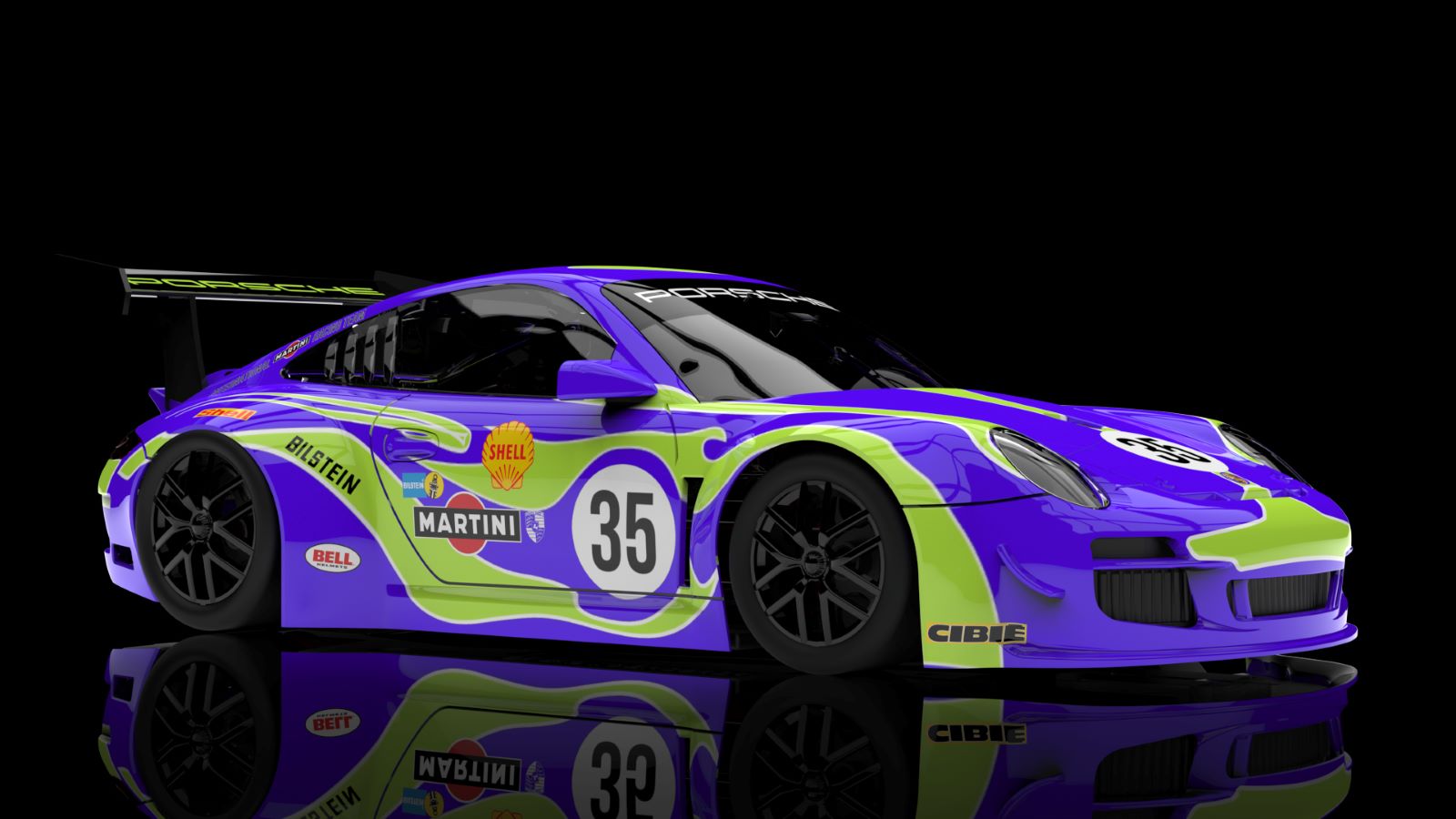PRE ORDER DUE SEPTEMBER 2026 0636SW NSR PORSCHE 997 PURPLE HIPPIE #35 1:32 SLOT CAR