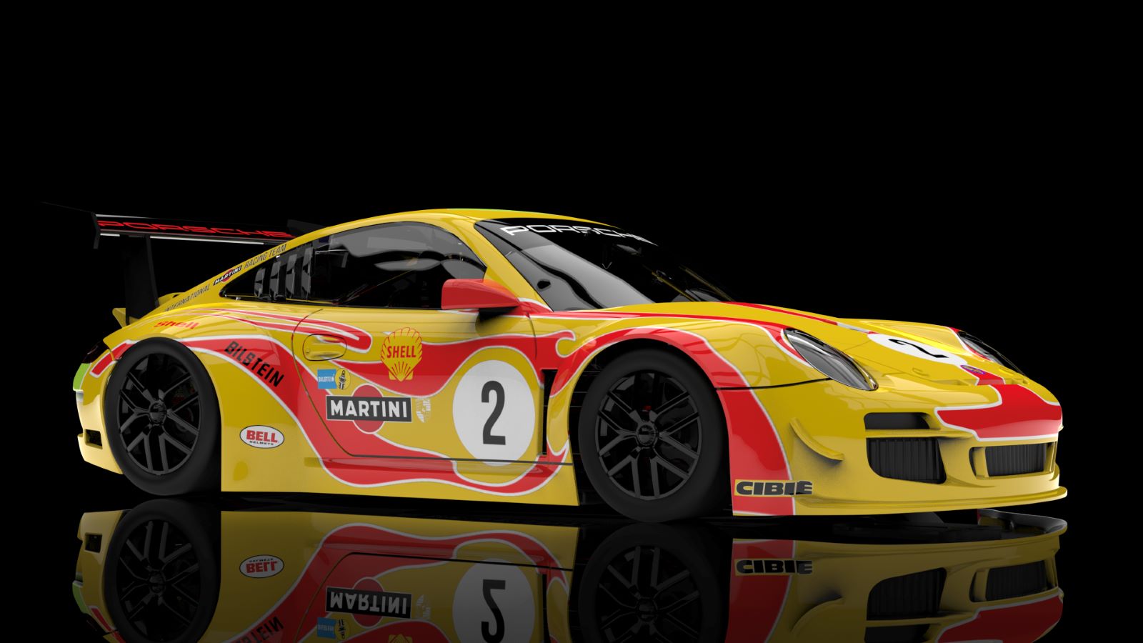 PRE ORDER DUE SEPTEMBER 2026 0637SW NSR PORSCHE 997 YELLOW HIPPIE #2 1:32 SLOT CAR