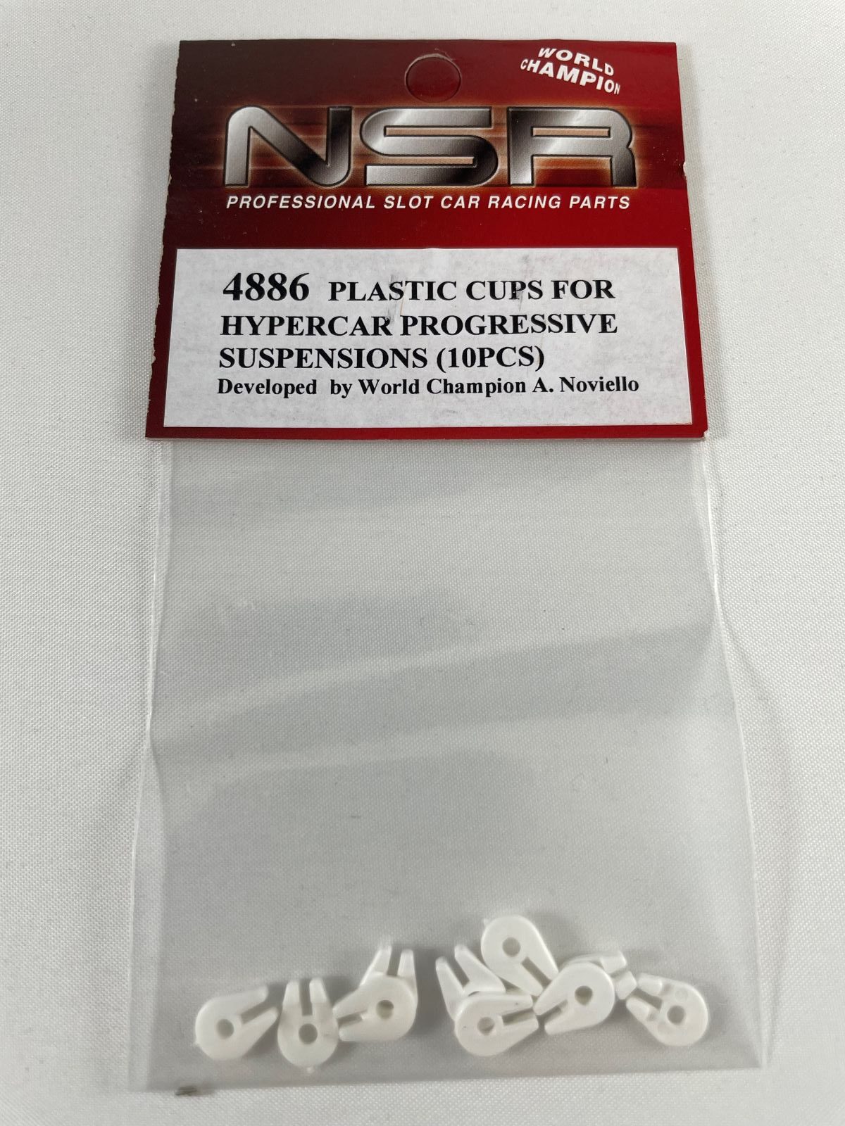 4886 NSR PLASTIC CUPS HYPERCAR PROGRESSIVE SUSPENSION (10 PIECES)  1:32 SCALE