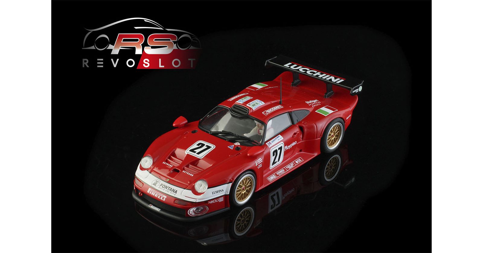 PRE ORDER DUE JUNE 2026 RS0308 REVO SLOT PORSCHE 911 GT1 BMS SCUDERIA ITALIA #27 1:32 SLOT CAR