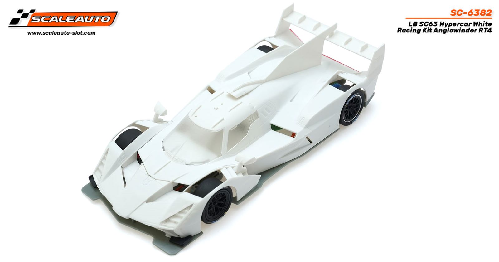 SC6382 SCALEAUTO LAMBORGHINI SC63 HYPERCAR COMPLETE WHITE RACING KIT 1:32 SCALE