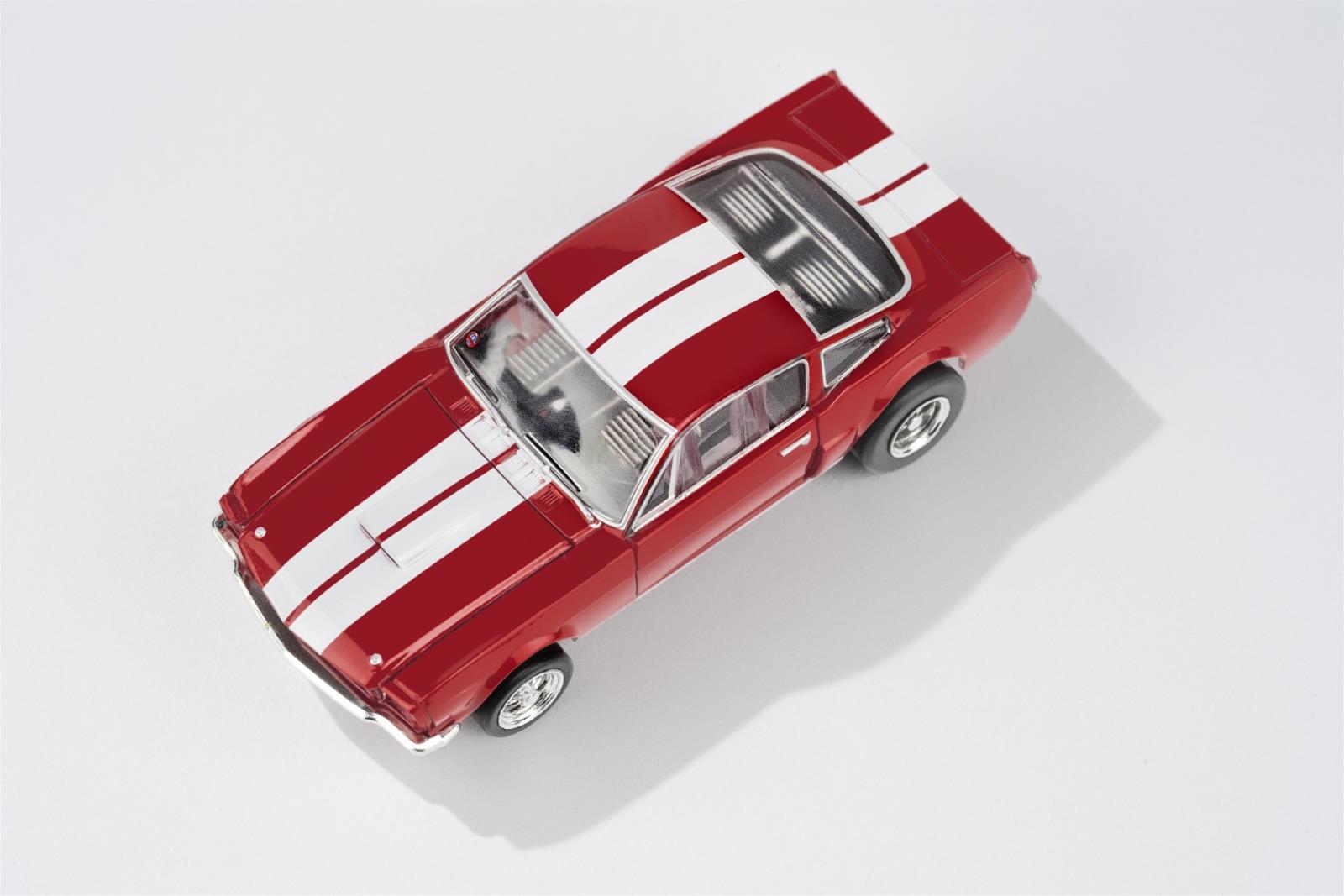 22152 AFX MEGA G PLUS 1966 FORD SHELBY MUSTANG GT350 RED 1:64 SCALE SLOT CAR
