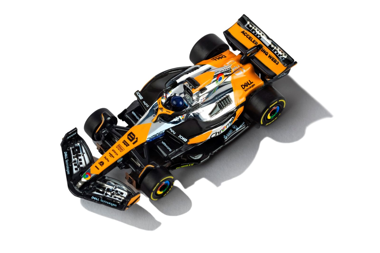 22158 AFX MEGA G PLUS F1 MCLAREN MCL38 CHROME #81 OSCAR PIASTRI