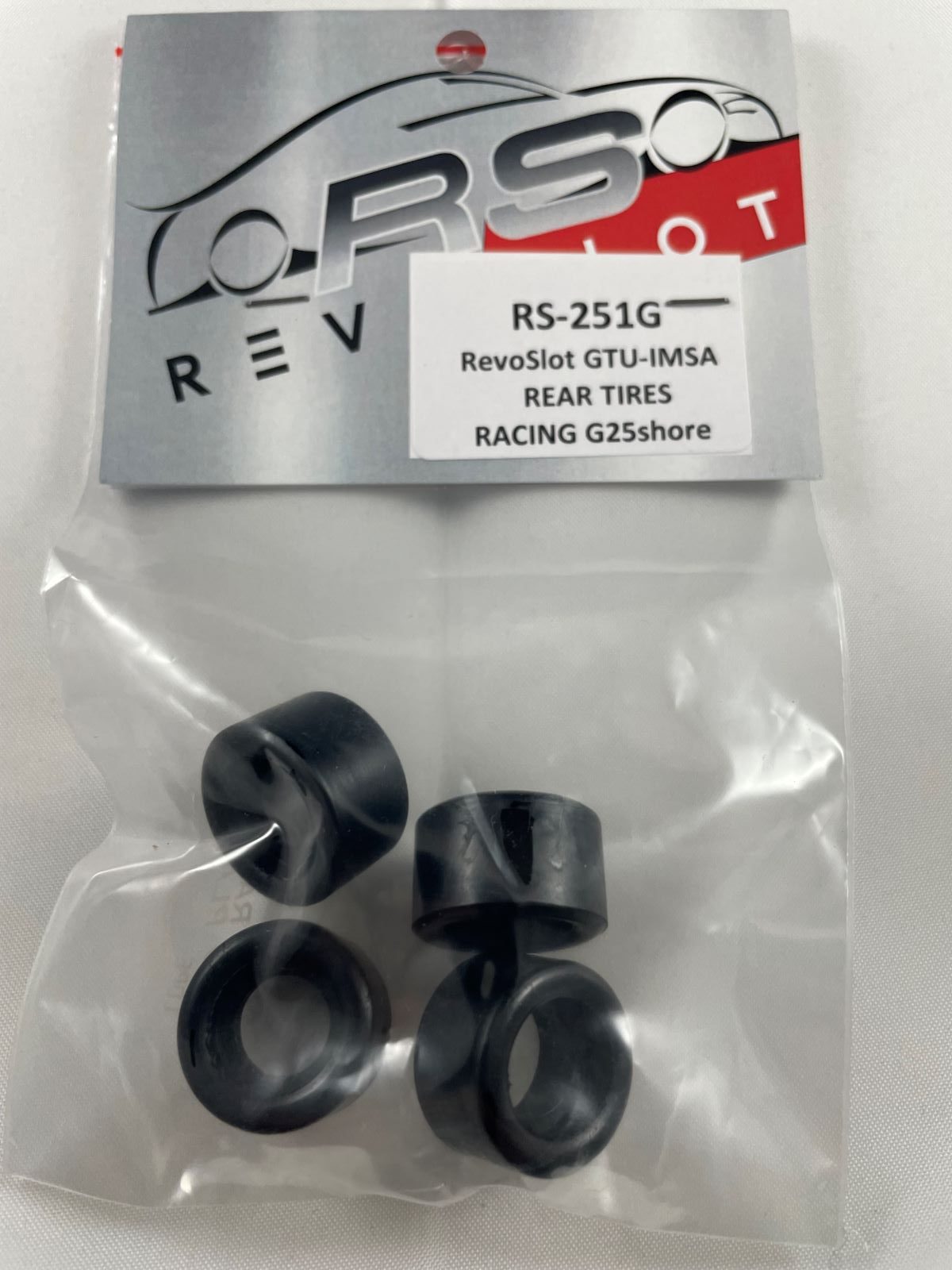 RS251G REVO SLOT GTU IMSA STANDARD REAR TYRES 25 SHORE