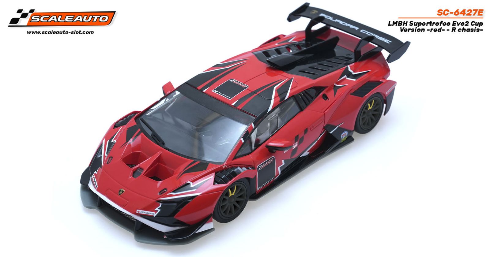 SC6427E SCALEAUTO LAMBORGHINI HURACAN SUPERTROFEO EVO 2 CUP VERSION RED  1:32 SLOT CAR