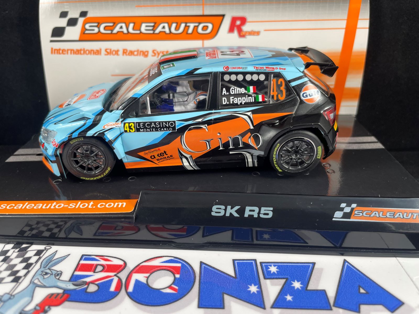 SC6443R SCALEAUTO SKODA FABIA R5 #43 GULF RALLY MONTECARLO 2020  1:32 SLOT CAR