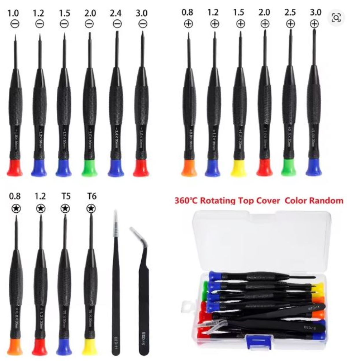 18 PIECE MAGNETIC HANDHELD MINI SCREWDRIVER SET
