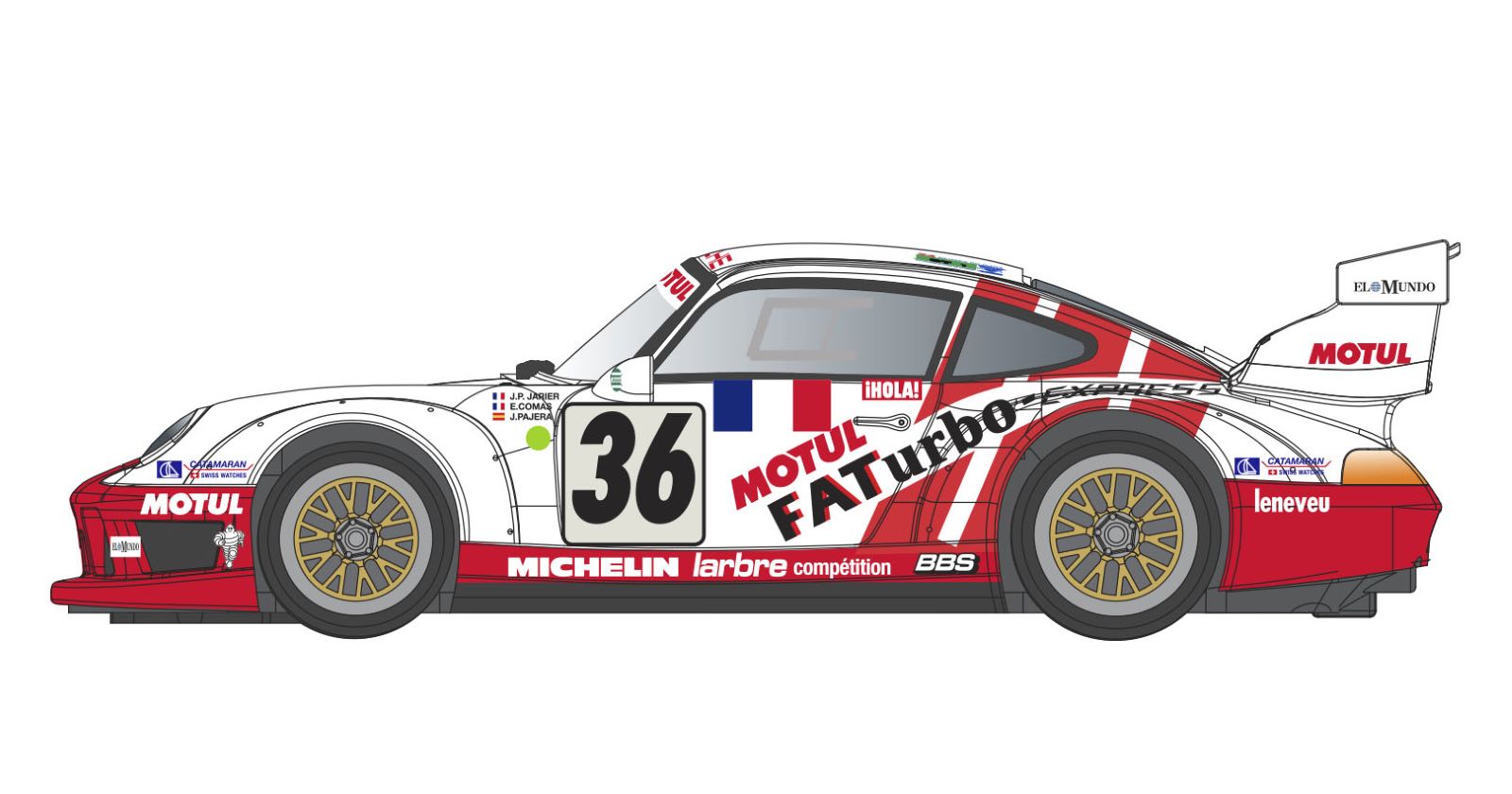 PRE ORDER DUE SEPTEMBER 2026 RS0321 REVO SLOT PORSCHE 911 GT2 FAT TURBO #36 1:32 SLOT CAR