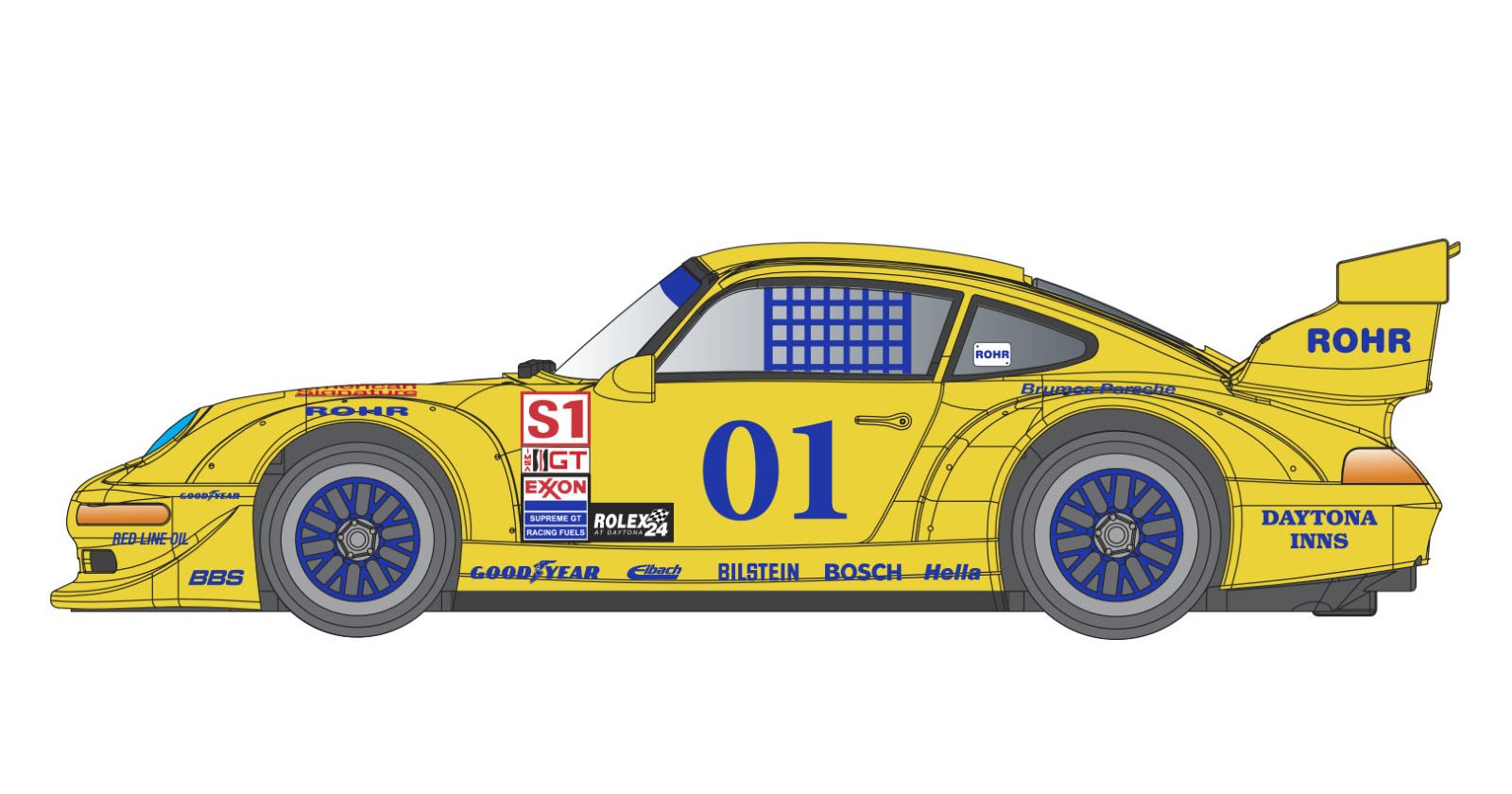 PRE ORDER DUE SEPTEMBER 2026 RS0322 REVO SLOT PORSCHE 911 GT2 ROHR #01 1:32 SLOT CAR