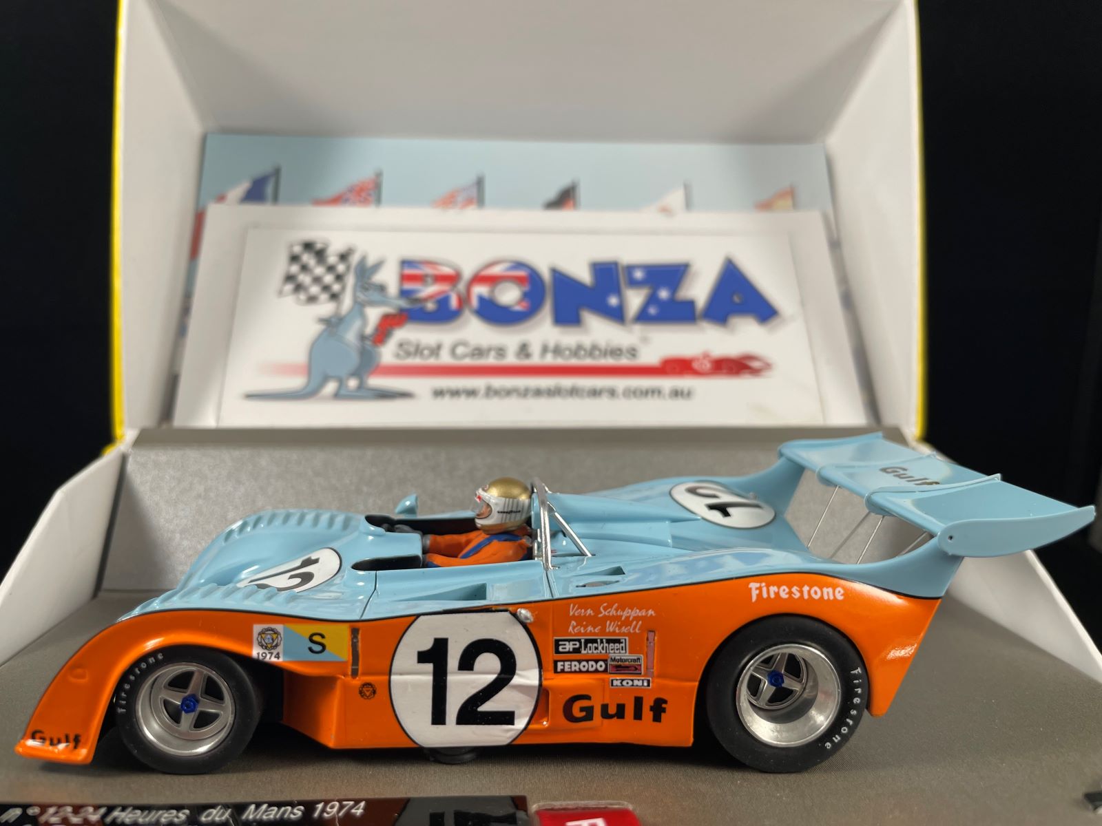 132094/12M LE MANS MINIATURES MIRAGE GR7 #12 LE MANS 1974  1:32 SCALE SLOT CAR