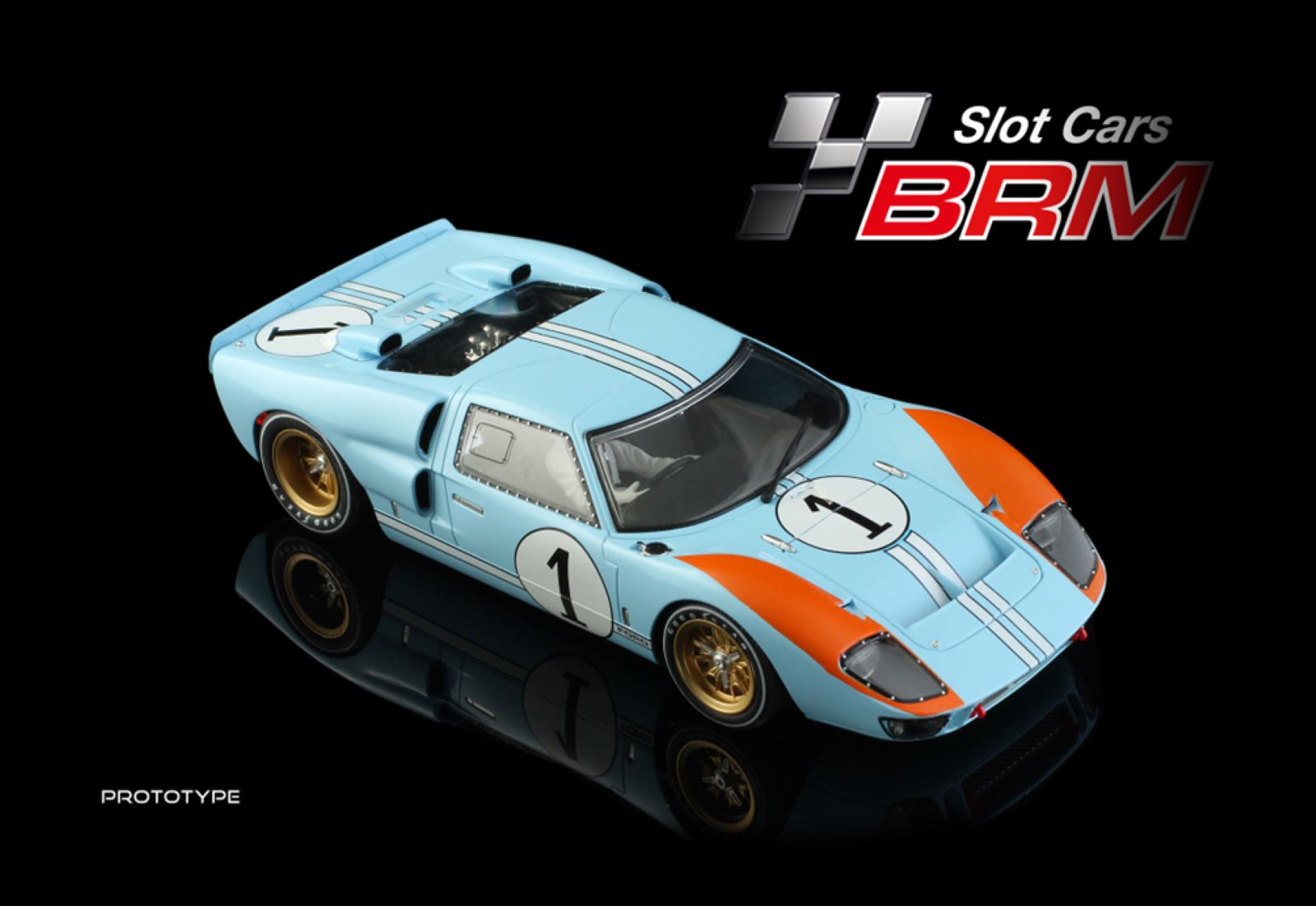 PRE ORDER DUE OCTOBER 2026 BRM218 BRM FORD GT40 MKII SHELBY AMERICAN INC. #1 1:24 SCALE SLOT CAR