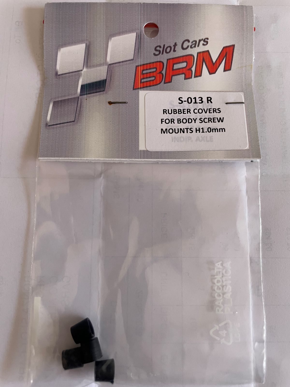 S-013R BRM RUBBER COVERS FOR BODY SCREW MOUNTS H 1.0mm 1:24 SCALE