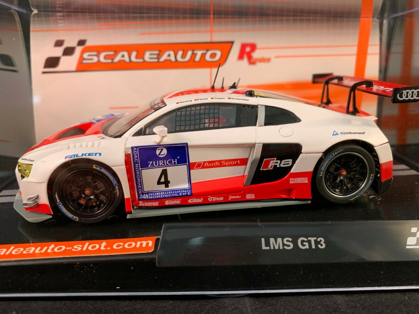 SC-6174R SCALEAUTO AUDI R8 GTS LMS #4 TEAM PHOENIX  SLOT CAR 1/32 SCALE
